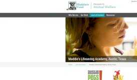 
							         Maddie's Lifesaving Academy, Austin, Texas - Maddie's Fund								  
							    