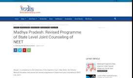 
							         Madhya Pradesh: Revised Programme of State Level Joint ...								  
							    