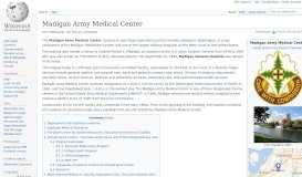 
							         Madigan Army Medical Center - Wikipedia								  
							    