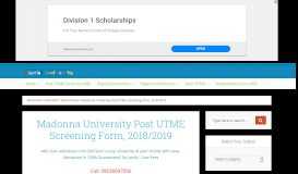 
							         Madonna University Post UTME Screening Form, 2018/2019								  
							    