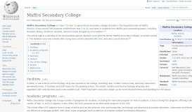 
							         Maffra Secondary College - Wikipedia								  
							    