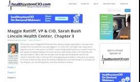 
							         Maggie Ratliff, VP & CIO, Sarah Bush Lincoln Health Center, Chapter 3								  
							    