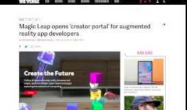
							         Magic Leap opens 'creator portal' for augmented reality app ...								  
							    