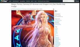 
							         Magic Portal, Fantasy Elf Woman and Dragon Art, Daz Studio Iray ...								  
							    