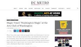
							         Magic Time!: 'Washington Magic' at the Arts Club of Washington ...								  
							    