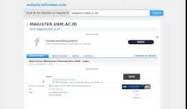 
							         magister.ubm.ac.id at WI. Web Portal Mahasiswa Pascasarjana UBM ...								  
							    