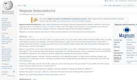 
							         Magnum Semiconductor - Wikipedia								  
							    