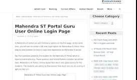 
							         Mahendra ST Portal Guru User Online Login Page » Sarkari Guides								  
							    