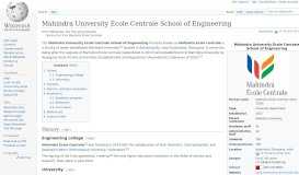 
							         Mahindra École Centrale - Wikipedia								  
							    
