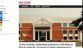 
							         Mahindra Ecole Centrale - 12th May as the 1st Phase of admission to ...								  
							    
