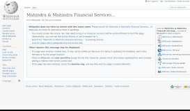 
							         Mahindra & Mahindra Financial Services Limited - Wikipedia								  
							    