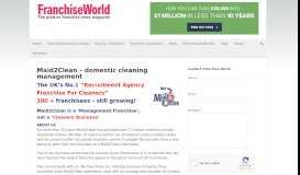 
							         Maid2Clean - domestic cleaning management - Franchise World ...								  
							    
