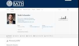 
							         Maik Schneider — the University of Bath's research portal								  
							    