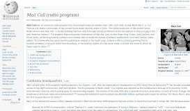 
							         Mail Call (radio program) - Wikipedia								  
							    