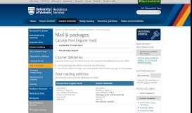 
							         Mail & packages - University of Victoria - UVic								  
							    