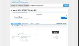 
							         mail.bordernet.com.au at WI. BorderNET Webmail - Login								  
							    