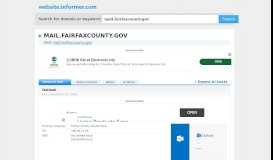 
							         mail.fairfaxcounty.gov at Website Informer. Outlook. Visit Mail ...								  
							    