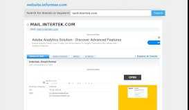 
							         mail.intertek.com at WI. Intertek, Email Portal - Website Informer								  
							    