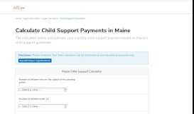 
							         Maine Child Support Calculator | AllLaw								  
							    