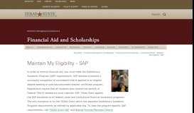 
							         Maintain My Eligibility – SAP : Financial Aid and Scholarships : Texas ...								  
							    