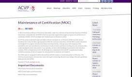 
							         Maintenance of Certification (MOC) - American College of Veterinary ...								  
							    