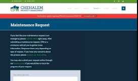 
							         Maintenance Request – Chehalem Property Management								  
							    