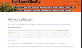 
							         Maintenance Request | Fort Lowell Realty Property Management								  
							    