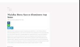 
							         Maisha Bora Sacco dismisses top boss : The Standard								  
							    