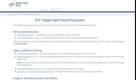 
							         Major Field Tests: Procedures - ETS.org								  
							    