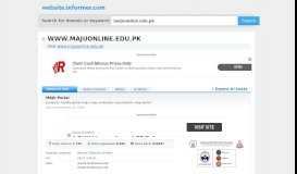 
							         majuonline.edu.pk at WI. MAJU Portal - Website Informer								  
							    