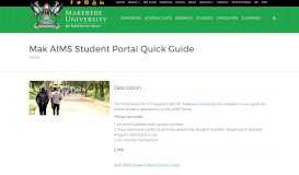 
							         Mak AIMS Student Portal Quick Guide | Makerere University								  
							    