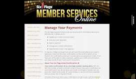 
							         Make A Payment - Six Flags Membership Support Center								  
							    