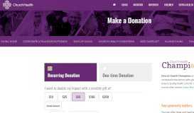 
							         Make a Tax-Deductible Donation | Church Health								  
							    