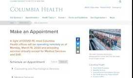 
							         Make an Appointment | Columbia Health								  
							    