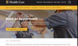
							         Make an Appointment - MU Health Care								  
							    