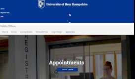 
							         Make an Appointment - University of New Hampshire								  
							    