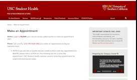 
							         Make an Appointment | USC Student Health								  
							    