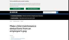
							         Make child maintenance deductions from an employee's pay - GOV.UK								  
							    