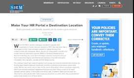 
							         Make Your HR Portal a Destination Location - SHRM								  
							    