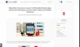 
							         MakerBot Announces Launch of MakerBot-Ready Apps Portal with ...								  
							    