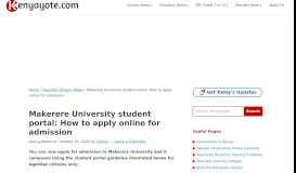 
							         Makerere University student portal: How to apply online for admission								  
							    
