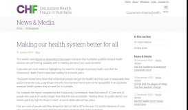 
							         Making our health system better for all | Consumers Health Forum of ...								  
							    