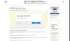 
							         Malaysia Airlines Application, Jobs & Careers Online								  
							    