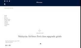 
							         Malaysia Airlines first class upgrade guide - Australian Business ...								  
							    