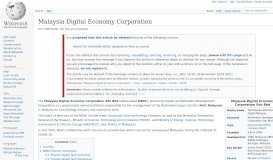 
							         Malaysia Digital Economy Corporation - Wikipedia								  
							    