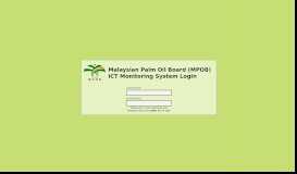 
							         Malaysian Palm Oil Board (MPOB) - Login - ICT MONITORING ...								  
							    