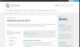 
							         Maldives - Member information - WTO								  
							    