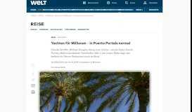 
							         Mallorca: Yachten für Millionen – in Puerto Portals normal - WELT								  
							    