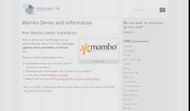 
							         Mambo Demo Site » Try Mambo without installing it - OpenSourceCMS								  
							    