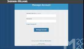 
							         Manage Account - Sherwin-Williams								  
							    